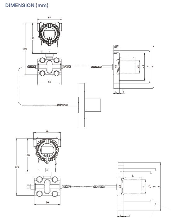 lefoo lft720b transmisor de presión diferencial de silicio monocristalino con doble sello remoto lefoo lft720b transmisor de presión diferencial de silicio monocristalino con doble sello remoto